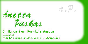 anetta puskas business card